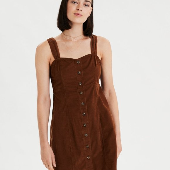 American Eagle button front corduroy dress xxs - Picture 2 of 3